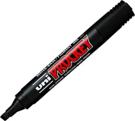 Marcatore Uni Prockey M126 - punta a scalpello 1 00-5 70mm - nero - Uni Mitsubishi Cancelleria e prodotti per ufficio/Penne matite scrittura e correzione/Marcatori ed evidenziatori/Pennarelli indelebili e marcatori Eurocartuccia - Pavullo, Commerciovirtuoso.it