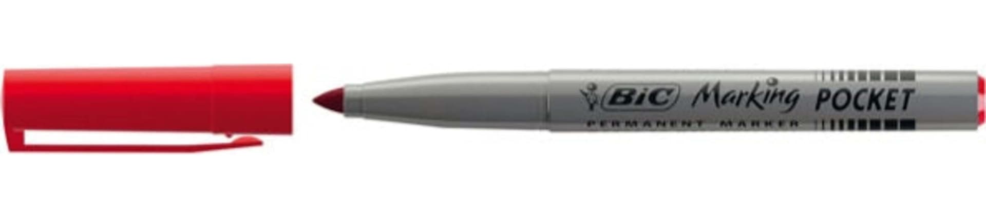 Marcatori permanente Marking a base d'alcool - punta pocket tonda 1 10mm - rosso - Bic - conf. 12 pezzi Cancelleria e prodotti per ufficio/Penne matite scrittura e correzione/Marcatori ed evidenziatori/Pennarelli indelebili e marcatori Eurocartuccia - Pavullo, Commerciovirtuoso.it