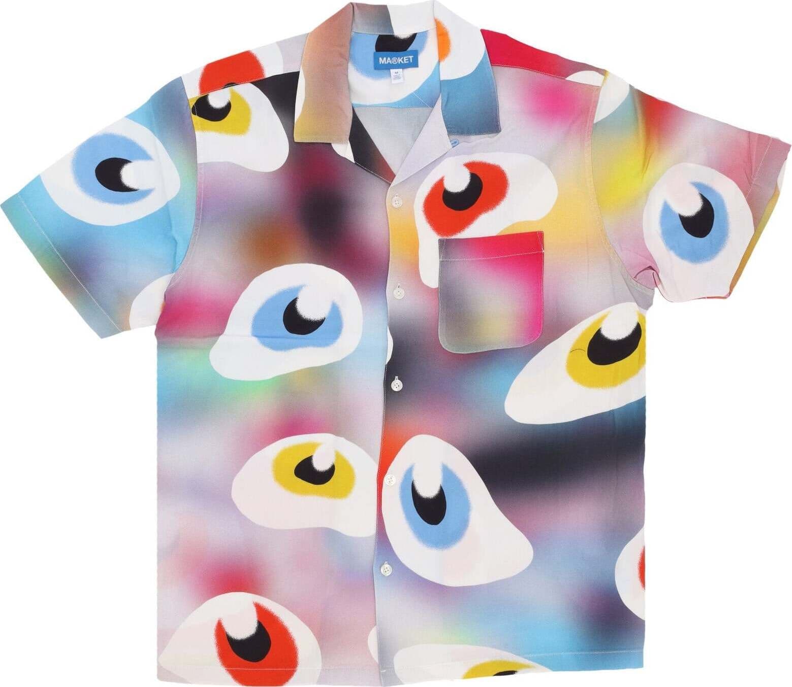 MARKET-Camicia-Manica-Corta-Uomo-Near-Sighted-Button-Up-Shirt-Multi-da-uomo