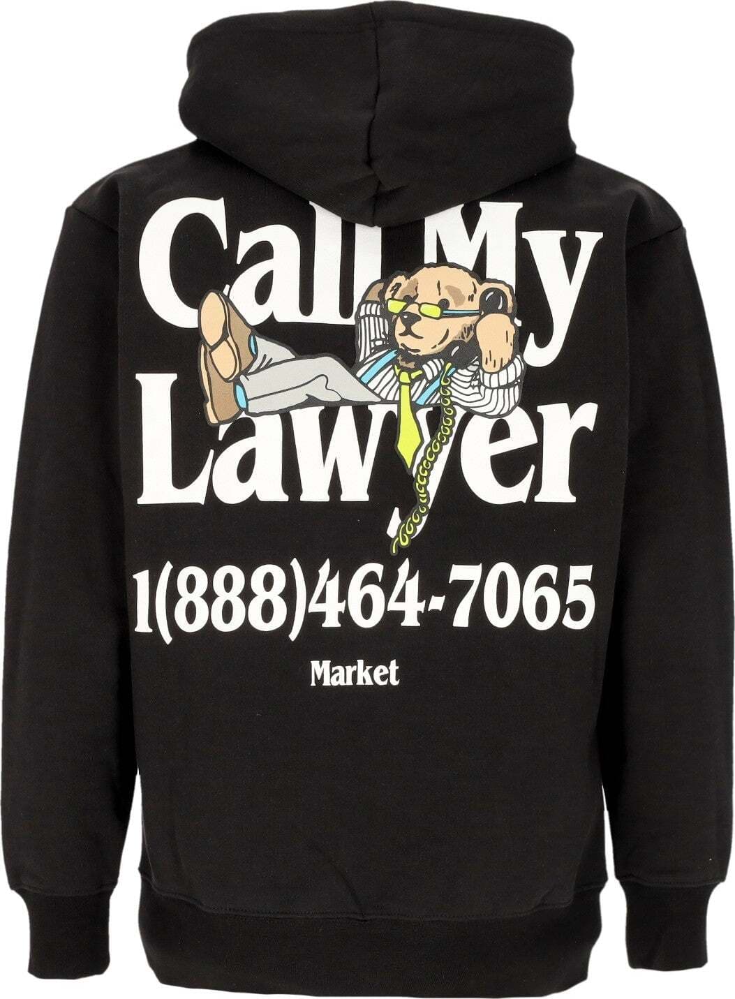MARKET-Felpa-Cappuccio-Uomo-Better-Call-Bear-Hoodie-Black-da-uomo