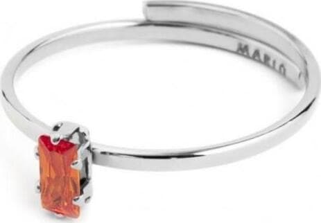 Marlù---ANELLO-CON-CRISTALLO-BAGUETTE-ARANCIONE-ACCIAIO