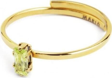 Marlù---ANELLO-CON-CRISTALLO-BAGUETTE-VERDE-PVD-ORO