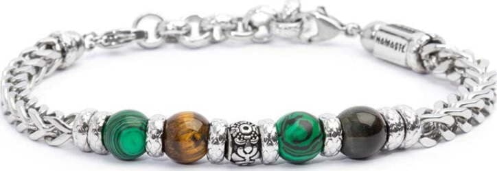 Marlù---Bracciale-catena-fishbone-con-sfere-malachite-e-occhio-di-tigre