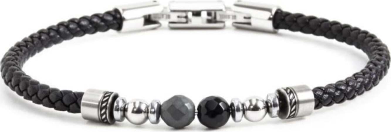 Marlù---BRACCIALE-ECOPELLE-NERA-CON-SFERE