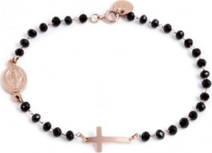 Marlù---BRACCIALE-ROSE-PVD-CRISTALLI-NERI-ROSARIO
