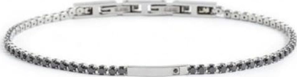 Marlù---BRACCIALE-TENNIS-CRISTALLI-NERI-2MM-E-PLACCA-CON-CRISTALLO-NERO-ACCIAIO