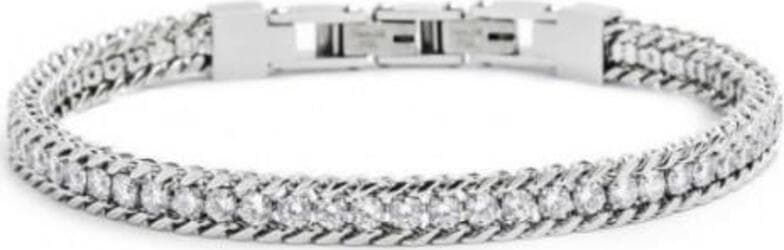 Marlù---BRACCIALE-TENNIS-ZIRCONI-BIANCHI-3MM-CON-CATENA-GRUMETTA-ACCIAIO