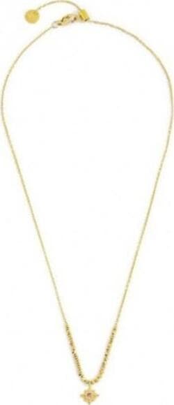 Marlù---COLLANA-ROSA-DEI-VENTI-PENDENTE-CON-ZIRCONE-VIOLA-ED-EMATITE-SFACCETTATA-PVD-ORO
