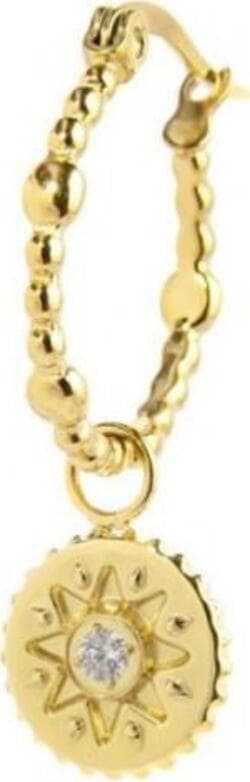 Marlù---ORECCHINO-A-CERCHIO-MEDAGLIETTA-PENDENTE-CON-SOLE-CON-ZIRCONE-BIANCO-PVD-ORO