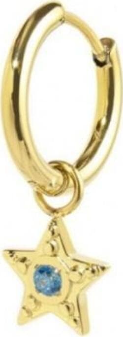 Marlù---ORECCHINO-A-CERCHIO-STELLA-PENDENTE-CON-ZIRCONE-AZZURRO-PVD-ORO