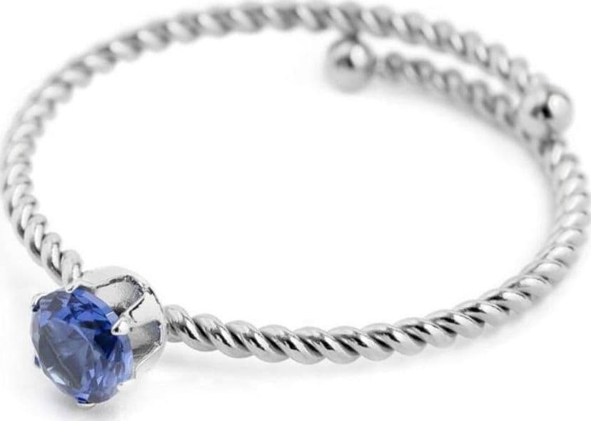 MARLÙ-ANELLO CON CRISTALLO BLU ACCIAIO