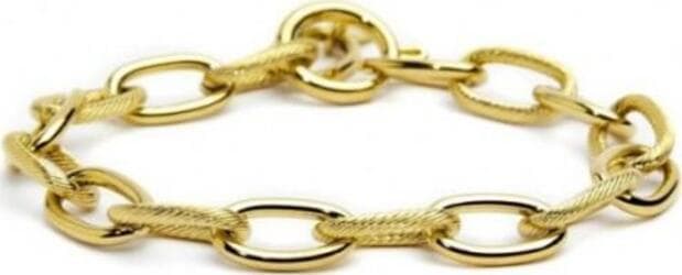 Marlù--Bracciale-Catena-Maglia-Larga-Con-Texture-E-Liscia-Pvd-Oro