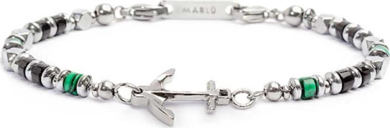 Marlù-Bracciale-con-ancora-elementi-in-malachite-ed-onice-nera