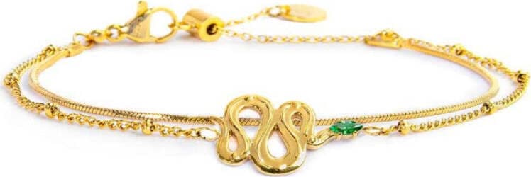 Marlù-Bracciale-doppia-catena-con-serpente-e-zircone