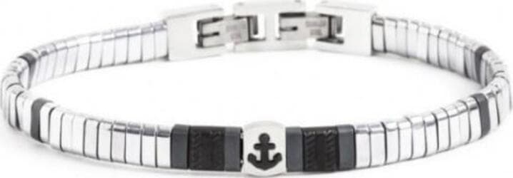 Marlù-BRACCIALE-EMATITE-CON-ANCORA-IN-SMALTO-NERO