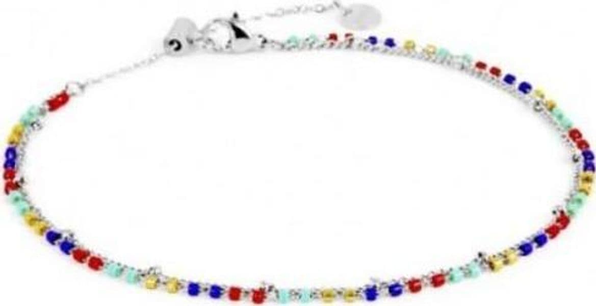 Marlù--CAVIGLIERA-CON-DOPPIA-CATENA-GRUMETTA-E-MYUKI-MULTICOLORE-ACCIAIO
