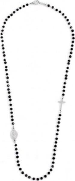 Marlù-COLLANA-ACCIAIO-CRISTALLI-NERI-ROSARIO