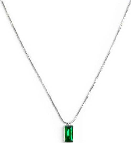 Marlù-Collana-catena-snake-quadrata-cristallo-baguette-centrale