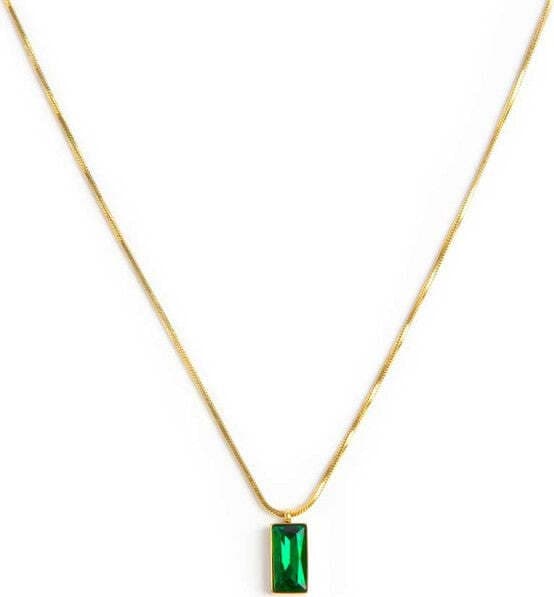 Marlù-Collana-catena-snake-quadrata-cristallo-baguette-centrale