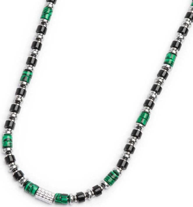 Marlù-Collana-con-rondelle-in-malachite-ed-onice-nera-elementi-in-ematite