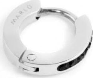 Marlù-MONO-ORECCHINO-CERCHIO-ACCIAIO-11MM-CRISTALLI-NERI