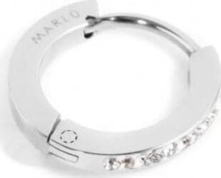Marlù-MONO-ORECCHINO-CERCHIO-ACCIAIO-13MM-CRISTALLI-BIANCHI