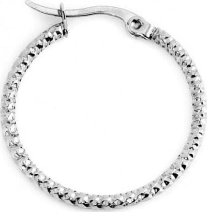 Marlù-MONO-ORECCHINO-CERCHIO-ACCIAIO-MARTELLATO-DIAMETRO-2,6CM