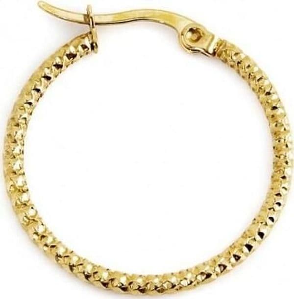 Marlù-MONO-ORECCHINO-CERCHIO-PVD-ORO-MARTELLATO-DIAMETRO-2,6CM