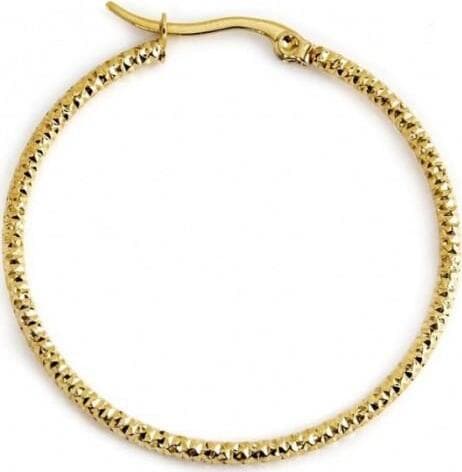 Marlù-MONO-ORECCHINO-CERCHIO-PVD-ORO-MARTELLATO-DIAMETRO-4,2CM