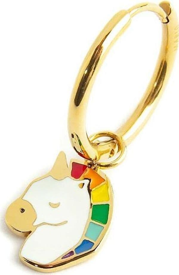 Marlù-MONO-ORECCHINO-CON-PENDENTE-UNICORNO-PVD-ORO