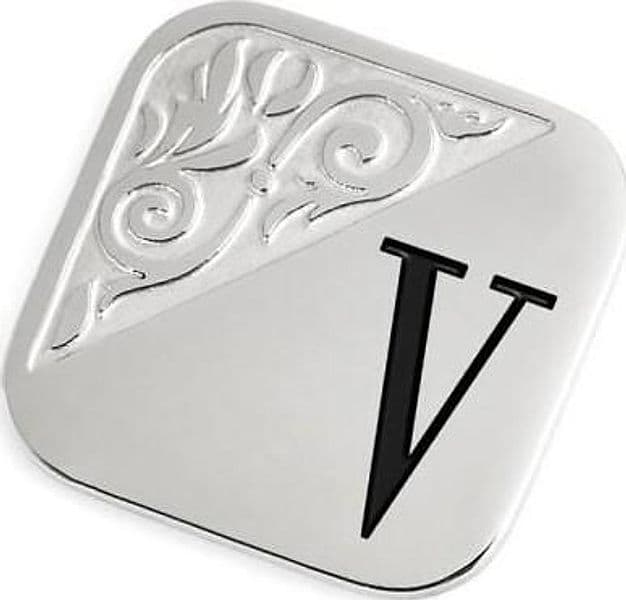 Marlù Piastrina quadrata per anello con lettera V changy