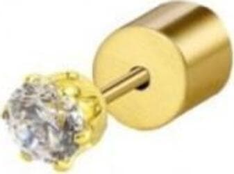 MARLU’---ORECCHINO-CON-ZIRCONE-BIANCO-3MM-PVD-ORO