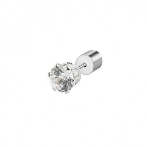 Marlù - Mono Orecchino con zircone bianco acciaio