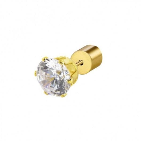 MARLU’---ORECCHINO-CON-ZIRCONE-BIANCO-6MM-PVD-ORO