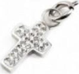 MARLU'-CHARM-ACCIAIO-STRASS-BIANCHI-CROCE
