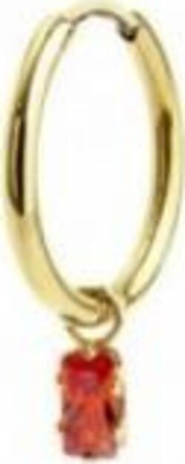 MARLU'-ORECCHINO-CERCHIO-CON-CRISTALLO-BAGUETTE-ARANCIONE-PVD-ORO