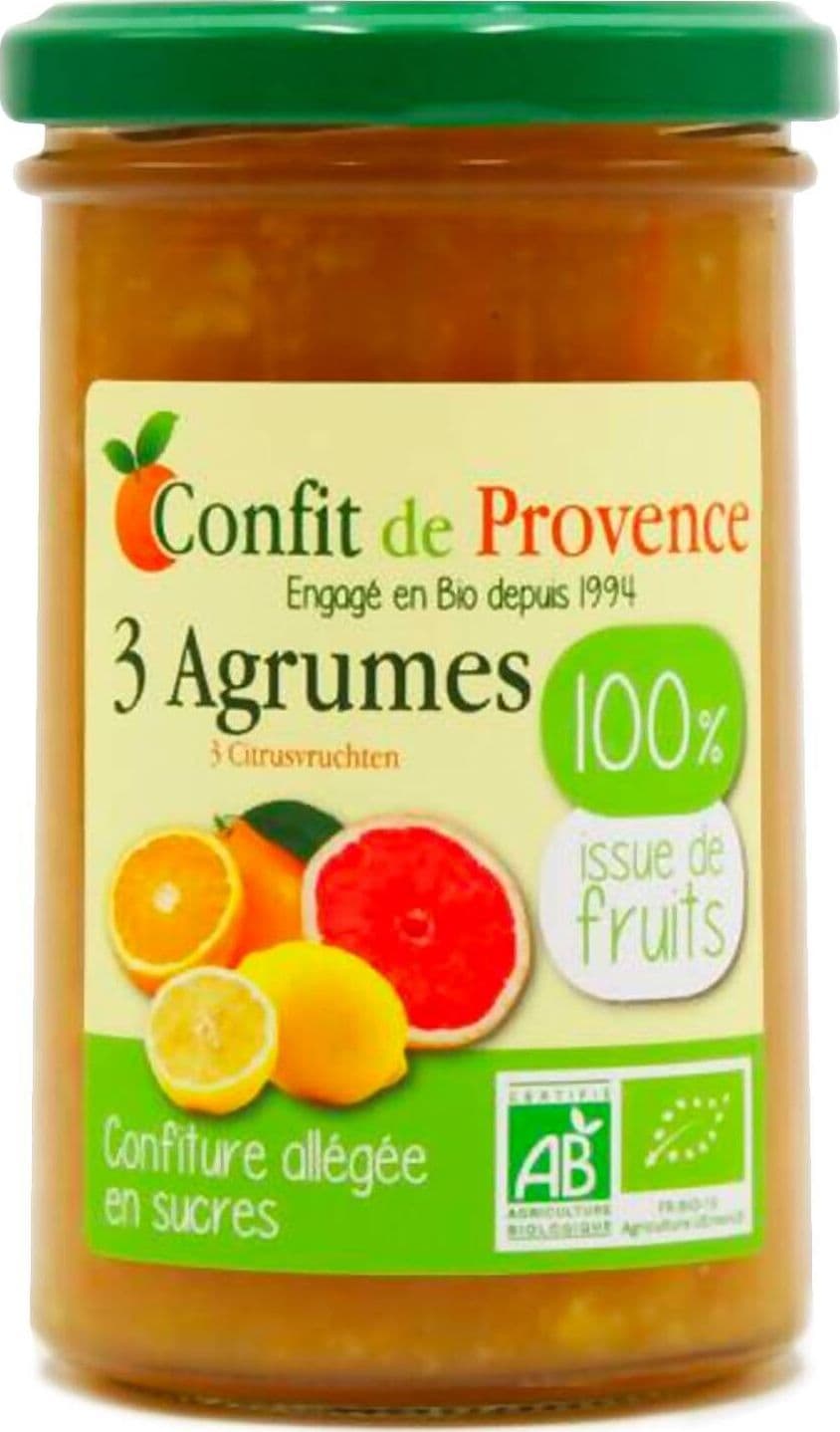 Marmellata Biologica 290g - 3 Agrumi 100% Da Frutta Con Arance, Limoni E Pompelmi Senza Zucchero Aggiunto