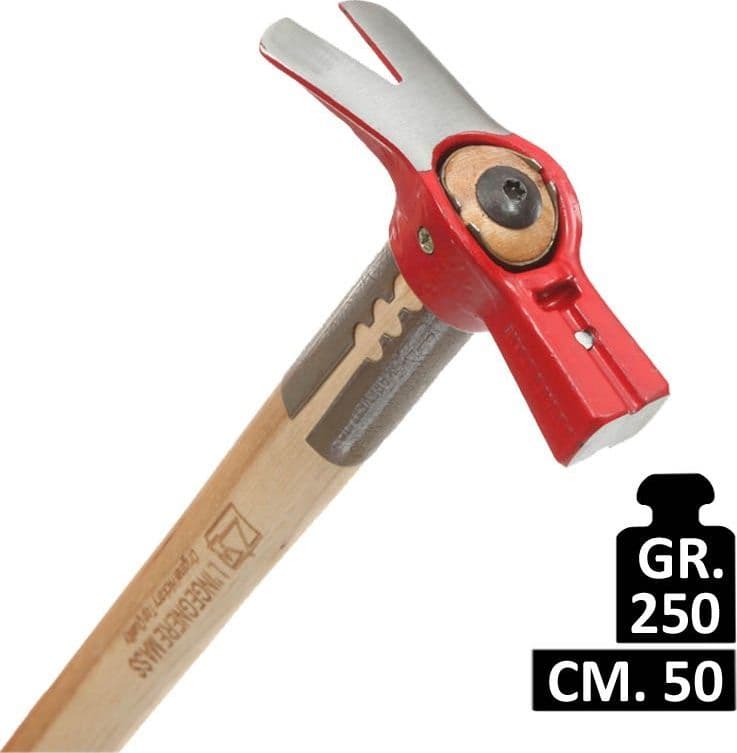 MARTELLO-L'INGEGNERE-MASS-250-GR.-CON-MANICO-LEGNO-50-CM.