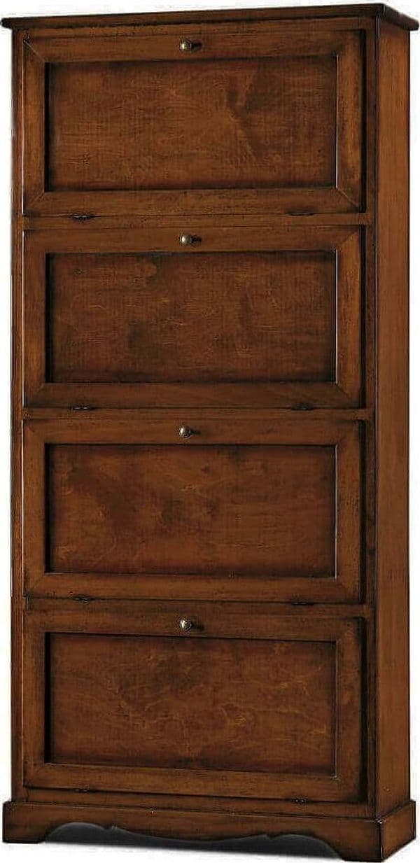 MARY---scarpiera-in-legno-massello-79x30x170-Tinta-noce-Milani-Home