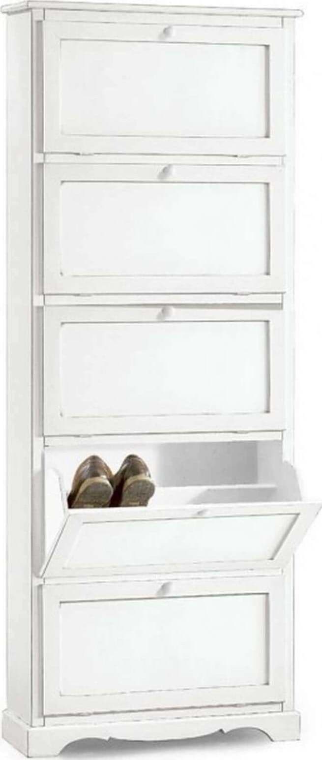MARY---scarpiera-in-legno-massello-79x30x210-Bianco-Milani-Home