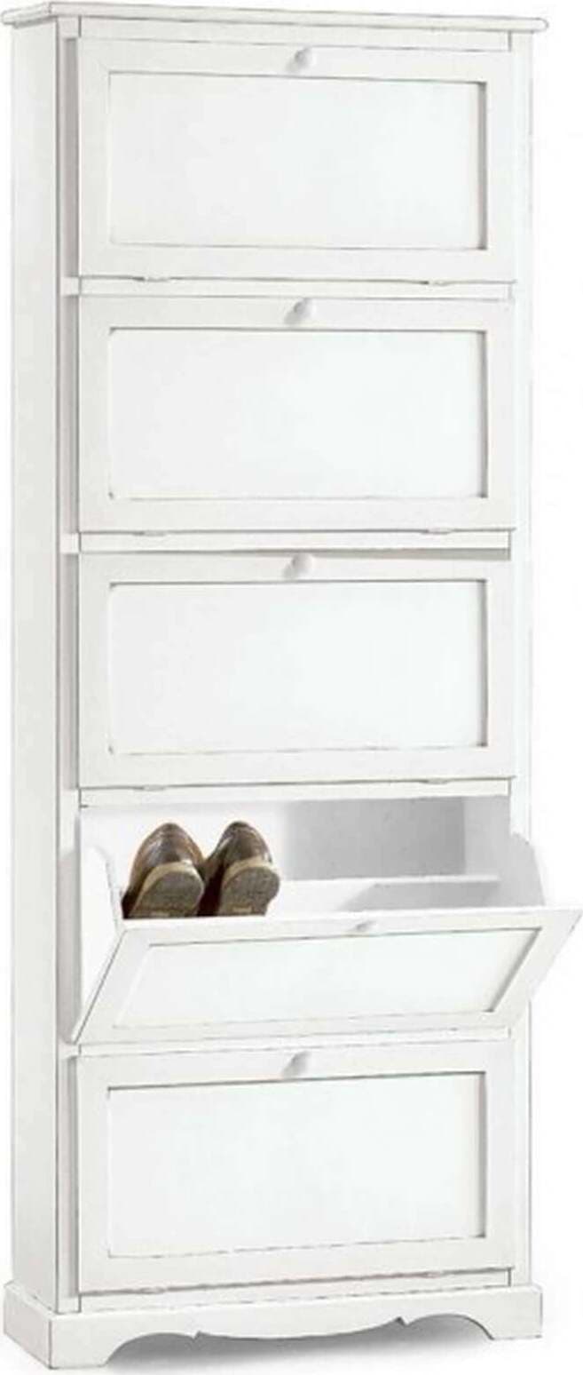 MARY---scarpiera-in-legno-massello-79x30x210-Bianco-Milani-Home