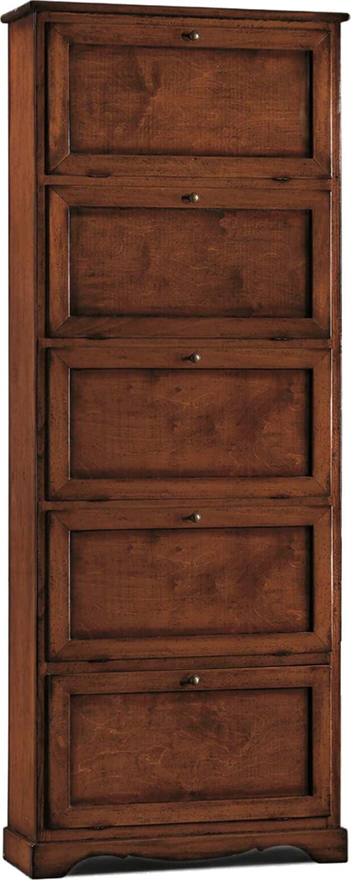 MARY---scarpiera-in-legno-massello-79x30x210-Tinta-noce-Milani-Home