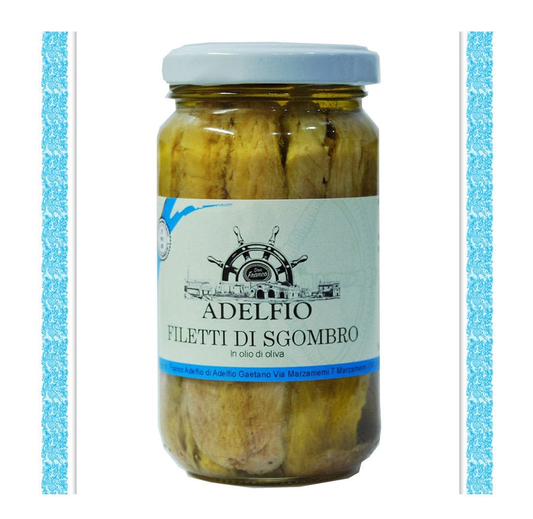 Adelfio - Filetti di Sgombro in olio d'oliva 200 gr in Sgombro Sicilya - Messina, commercioVirtuoso.it