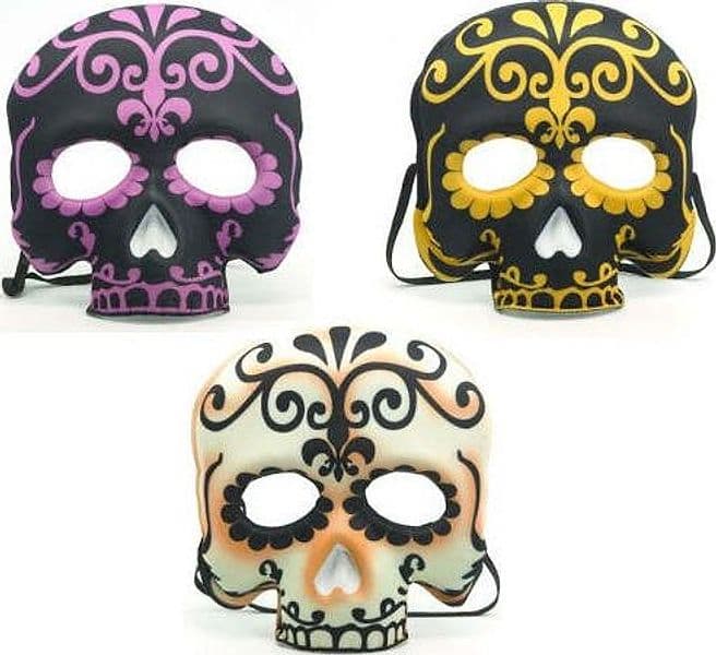 MASCHERA TESCHIO MEZZO VISO COLORI ASSORTITI
