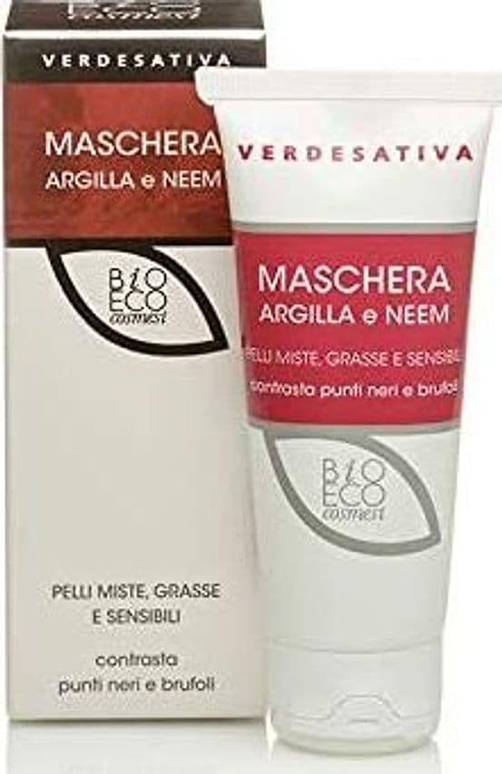 Maschera-viso-Argilla-e-Neem-per-pelle-impura-grassa-lucida-sensibile-per-una-pulizia-profonda-e-delicata.-elimina-le-impurità-ed-eccesso-di-sebo.-Certificata-Bio-&-Vegan-Nickel-tested