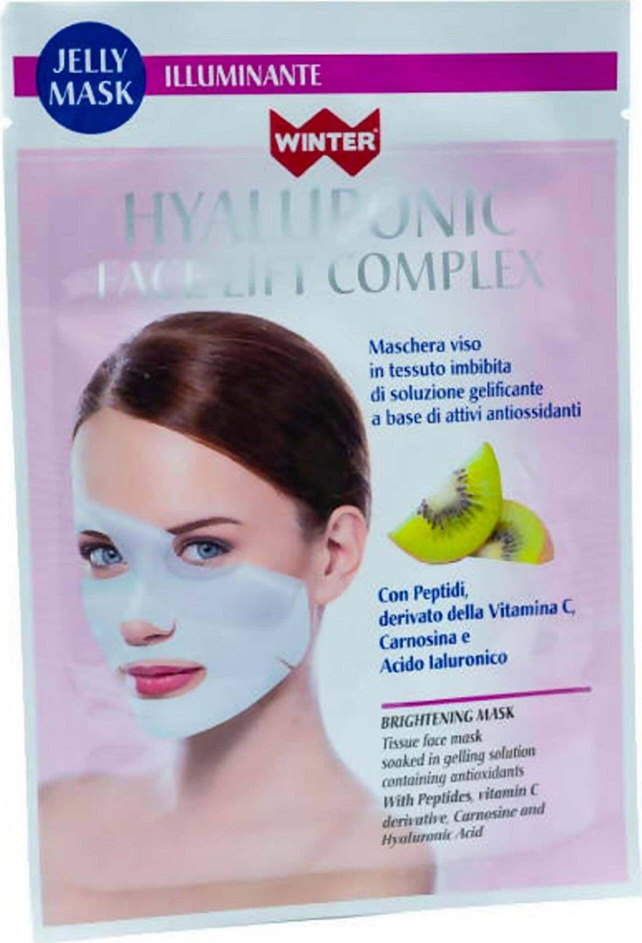 Maschera Viso Illuminante in Tessuto Hyaluronic Winter Face Lift Complex Levigante E Illuminante Senza Risciacquo Con Vitamina C E Acido Ialuronico Gdp Winter in Maschere Farmacia Centrale M.le Iadevaia - Maddaloni, commercioVirtuoso.it
