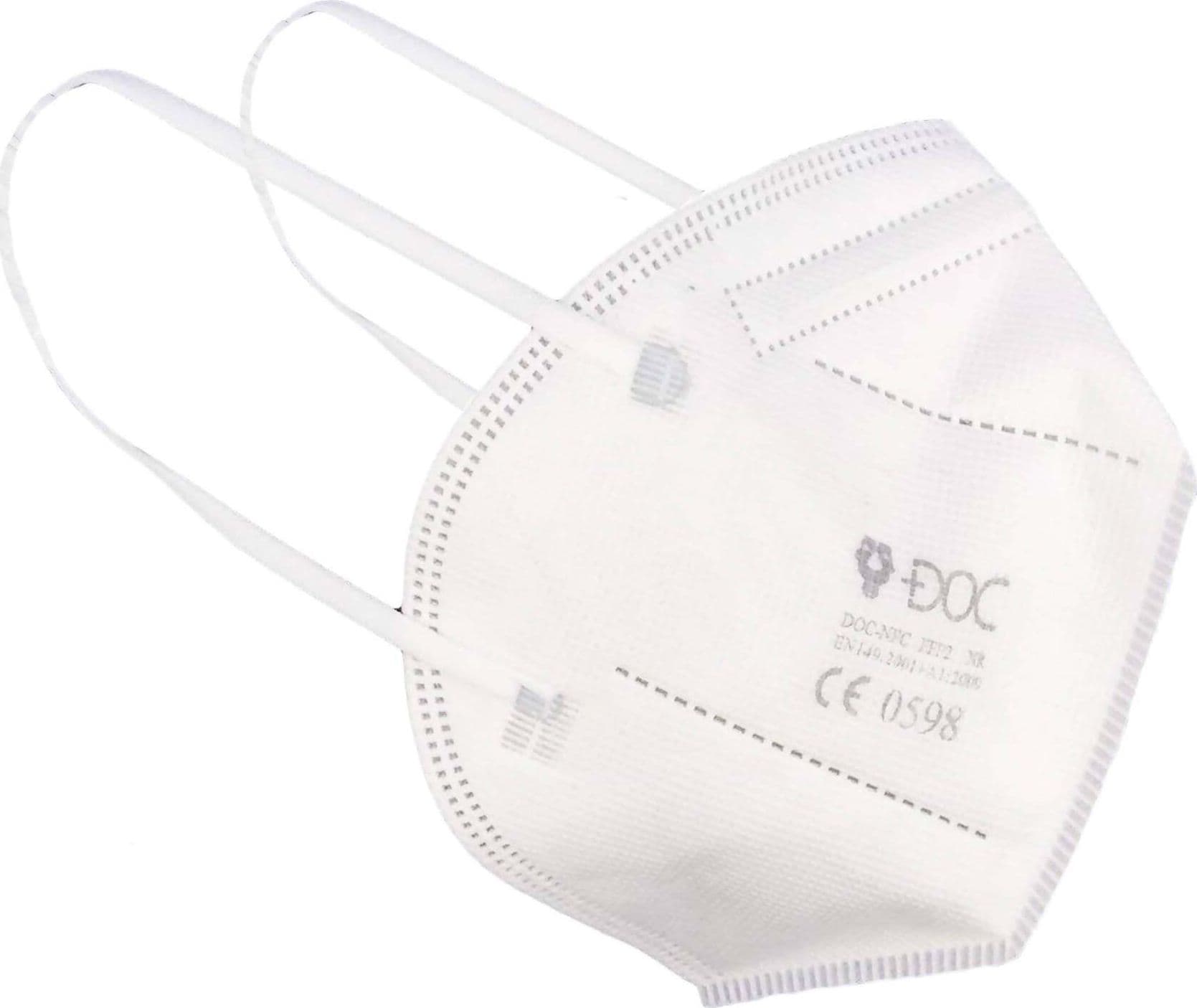 Mascherine FFP2 Nr DOC-NFC Certificate Ce0598 Bianche Mascherina Imbustata Singolarmente Filtrazione > 95% DPI da € 1.29 in Mascherine a coppa Dresswork - Como, commercioVirtuoso.it
