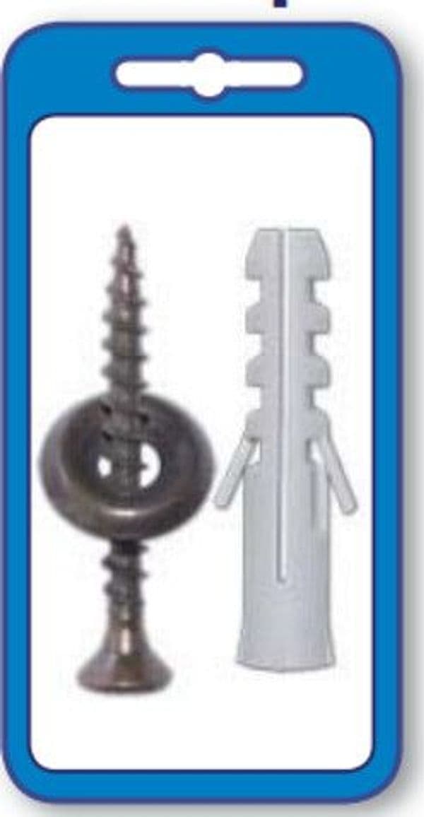 MASIDEF---30-TASSELLI-PER-BATTISCOPA-CON-VITI-E-RONDELLE-BRONZATE-D.4X20mm