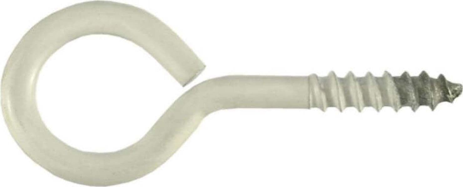 MASIDEF---5-OCCHIOLI-FILETTATI-PER-LEGNO---PLASTIFICATI-BIANCHI-3,8X25X12MM
