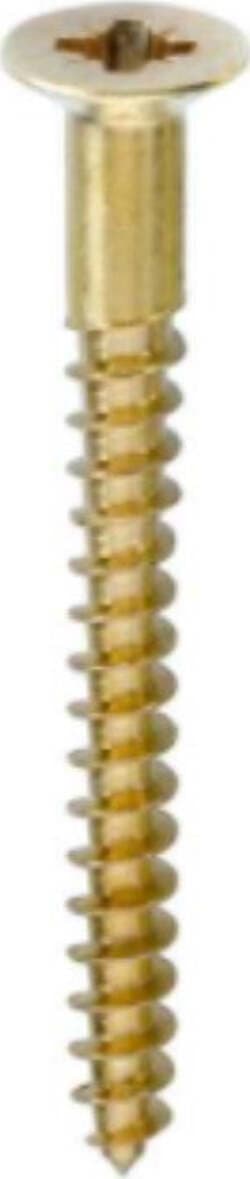 MASIDEF---6-VITI-FILETTATE-PER-LEGNO---TESTA-PIANA-SVASATA---IN-OTTONE-4,5x60MM